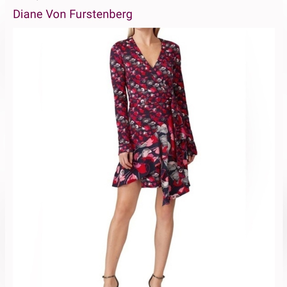 DVF NWT Elita Floating Florals Night Multi Dress
